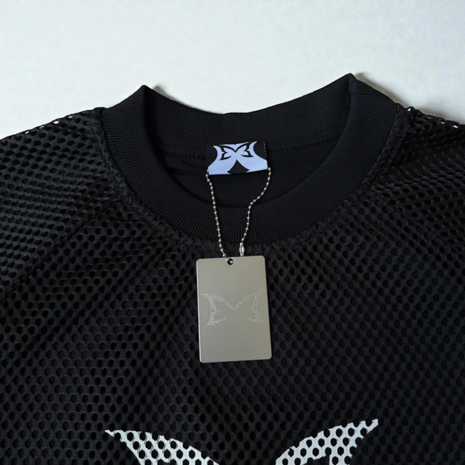 Mertra Layered Mesh Jersey Black