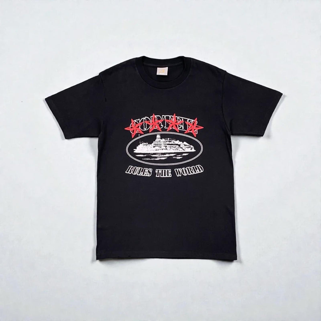 Corteiz 4 Star Alcatraz T-Shirt Black