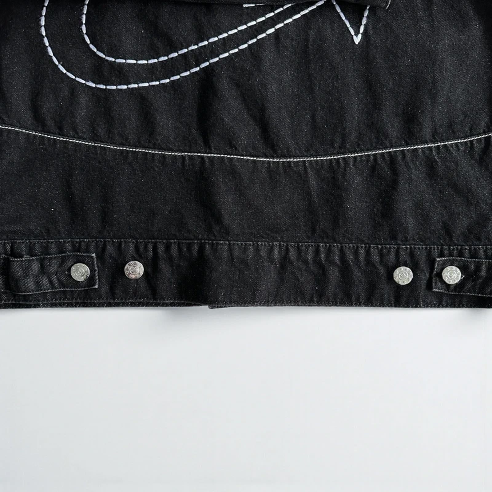 Corteiz C-Star Denim Jacket Black