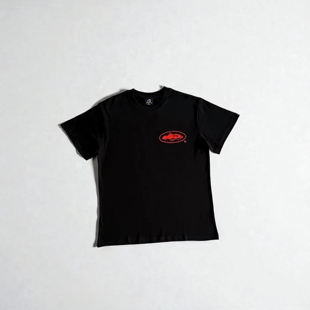 Corteiz halftone island tee Black/Red
