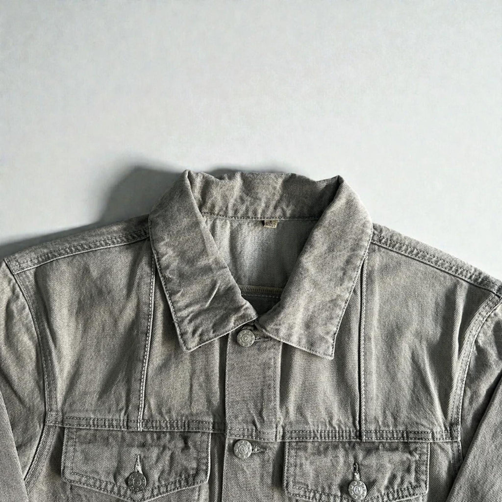Corteiz C-Star Denim Jacket Grey