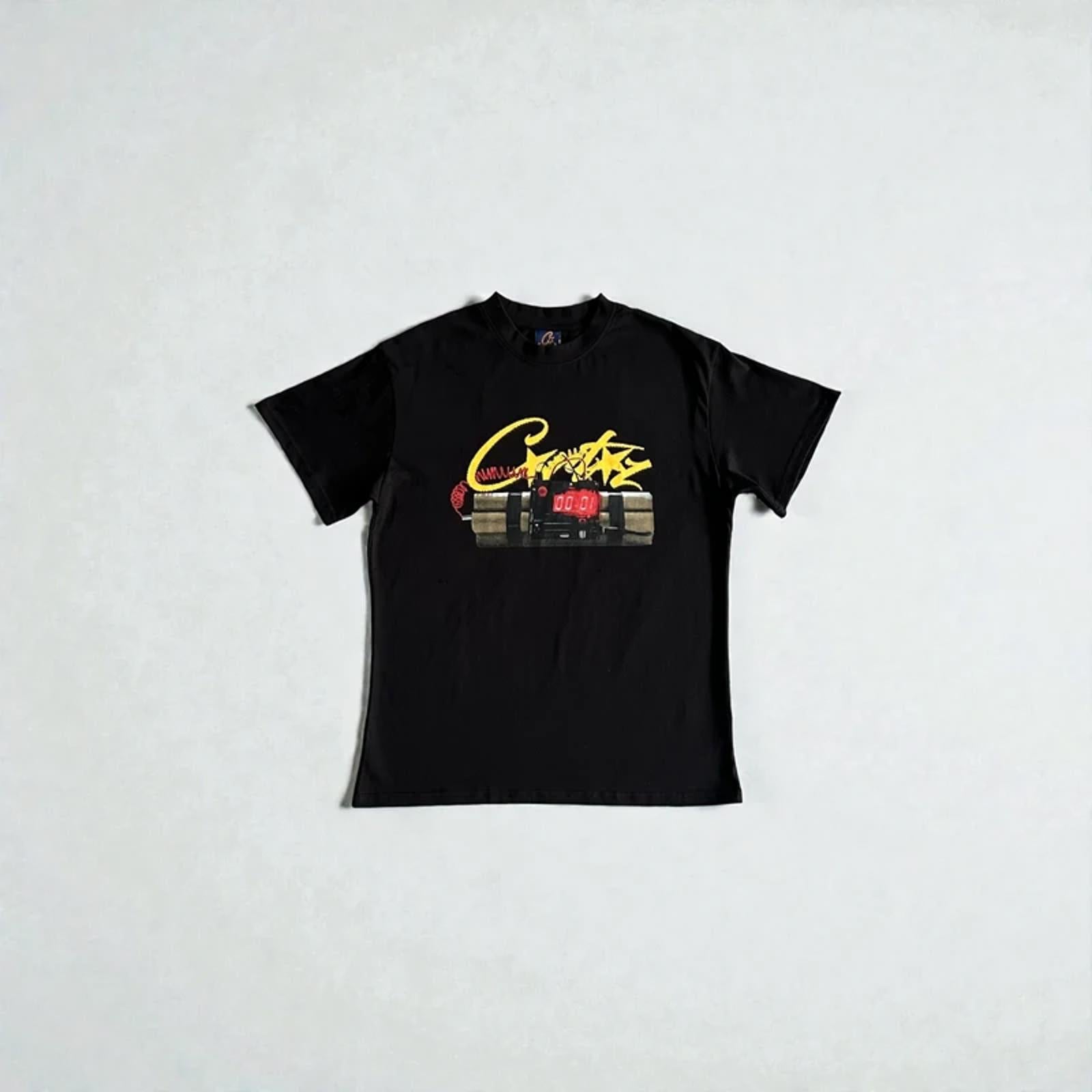 Corteiz Times Up Tee Black