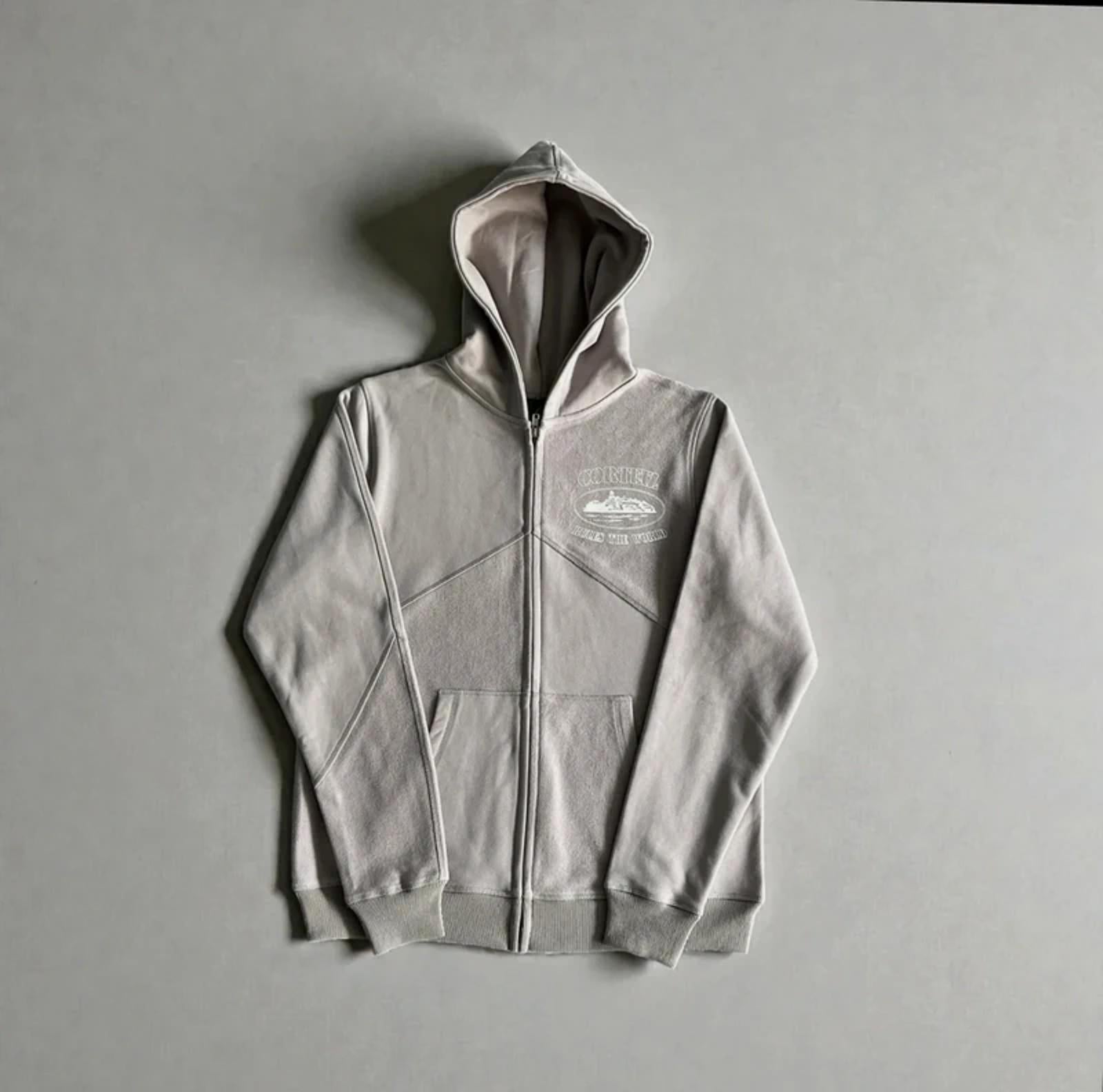 Corteiz Superior V2 Zip-Up Hoodie Grey