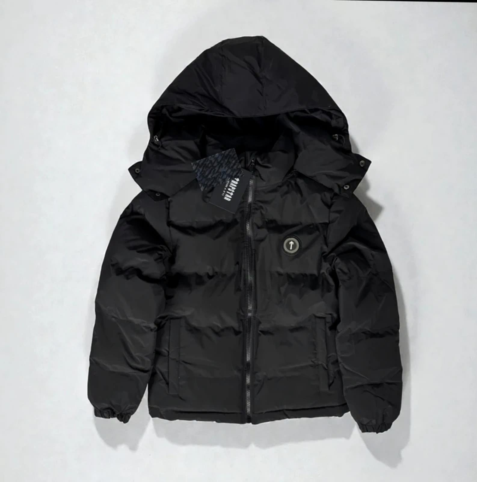 Trapstar Men's Irongate Detachable Hooded Puffer Jacket Black