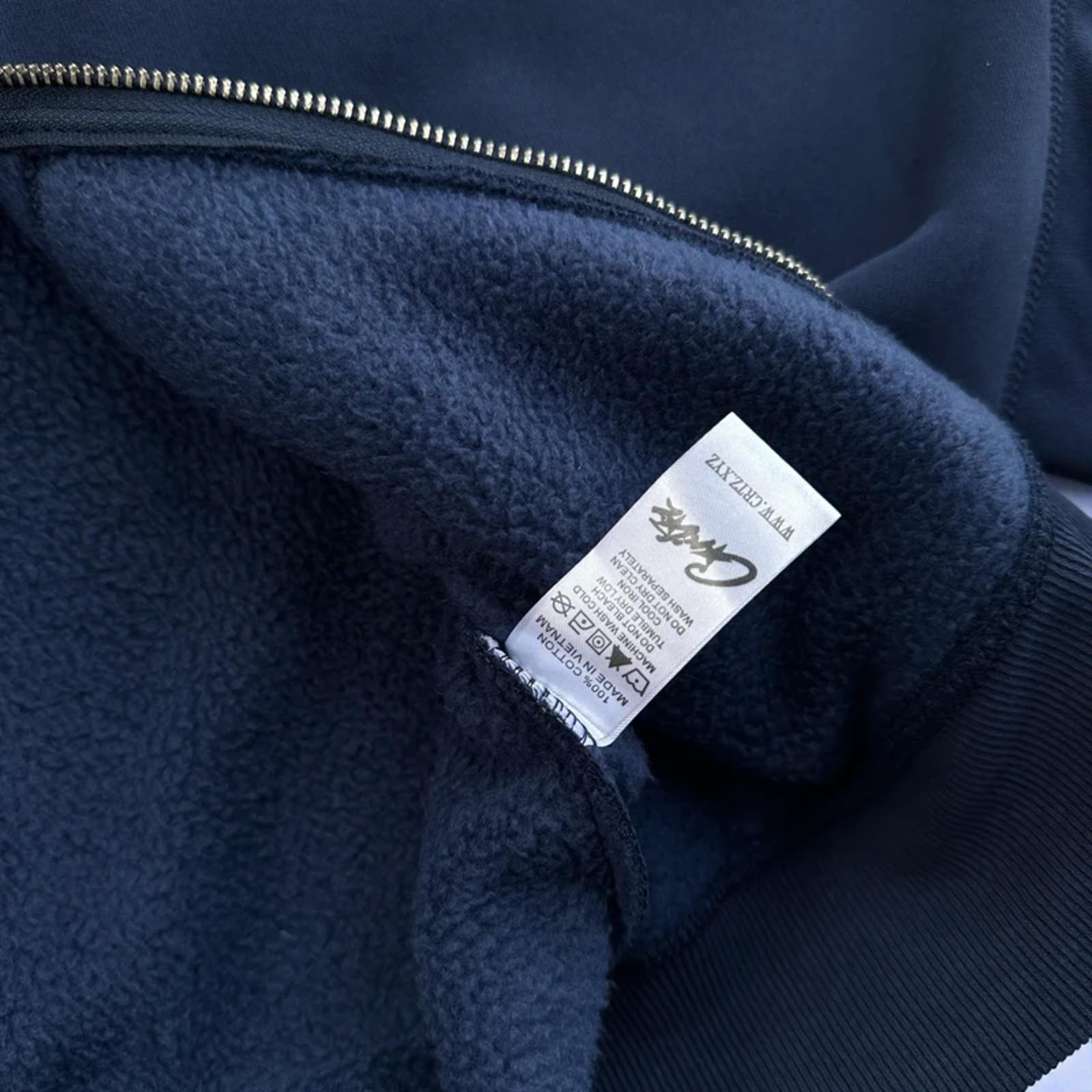 Corteiz Island Puff Print Hoodie Navy