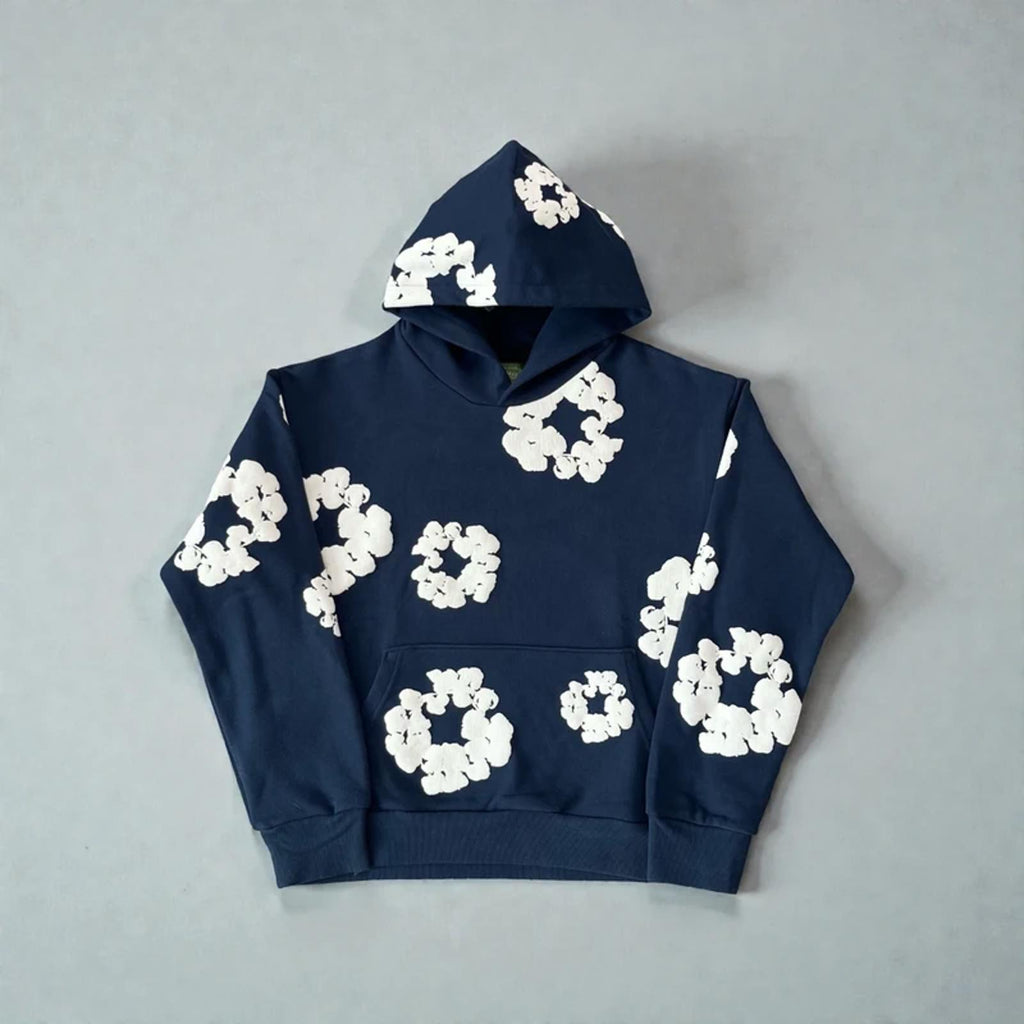 Denim Tears Cotton Wreath Hoodie Navy