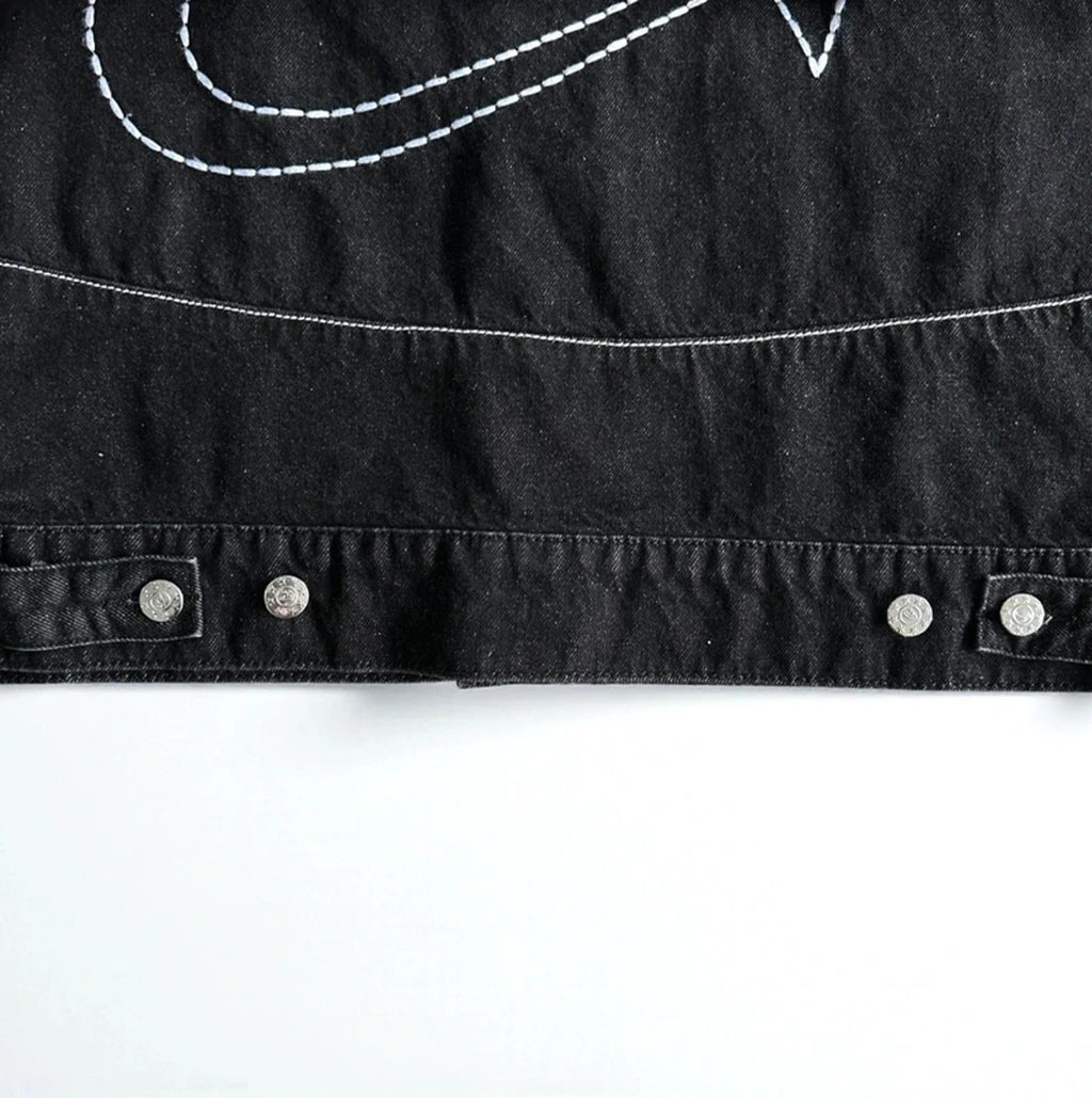 Corteiz C-Star Denim Jacket Black