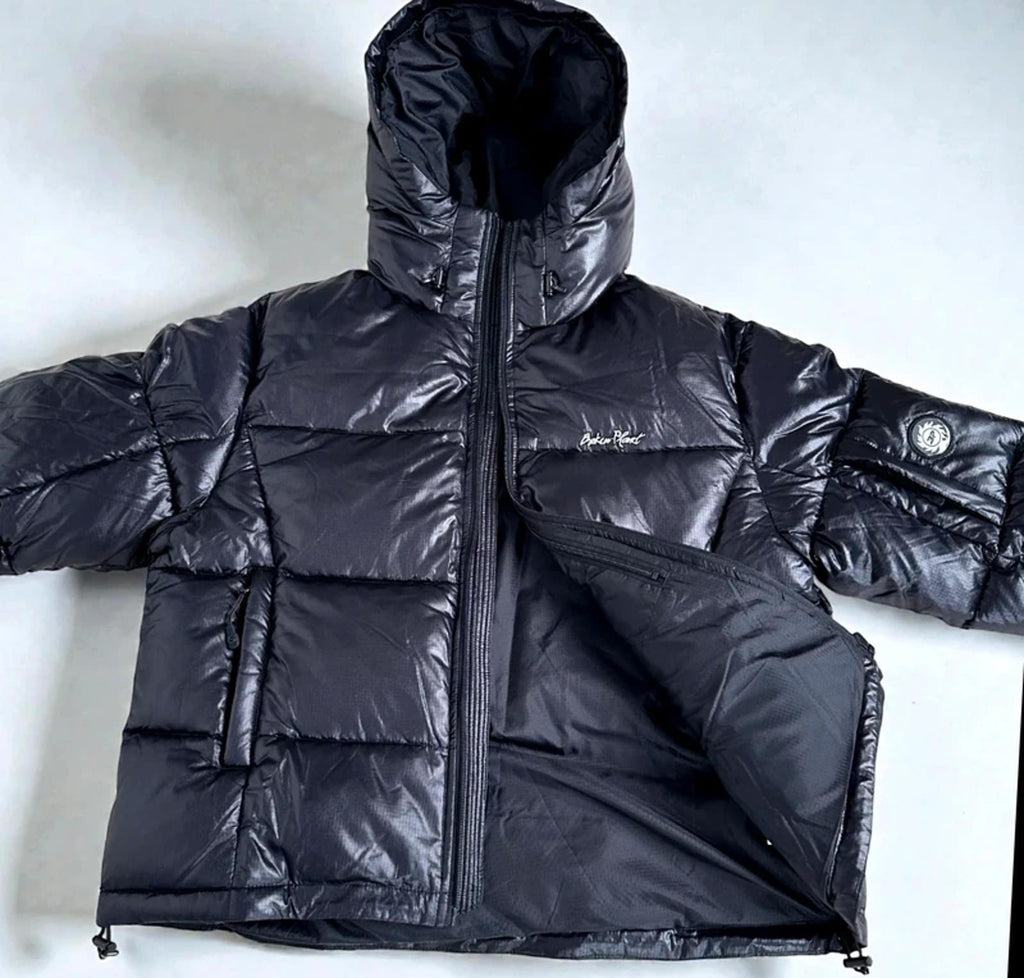 Broken Planet Puffer Jacket Shiny Black