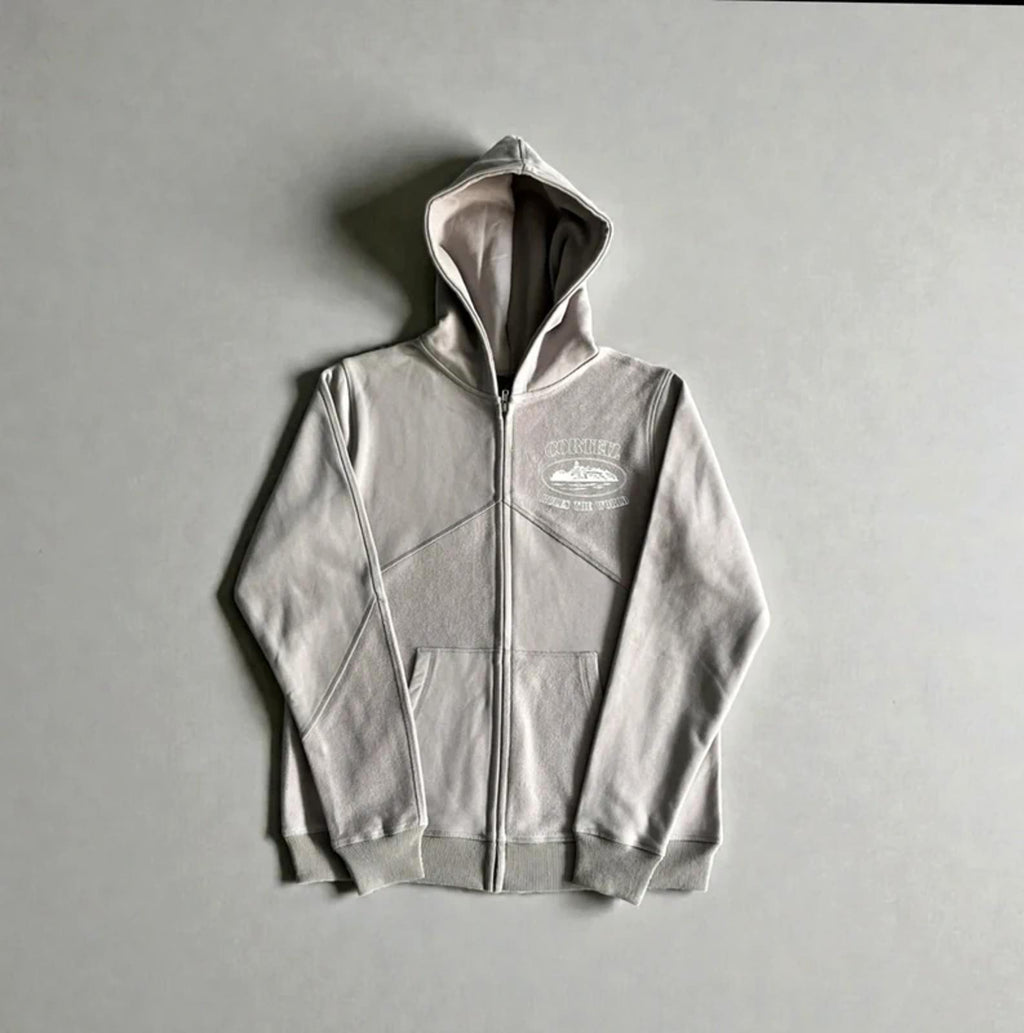 Corteiz Superior V2 Zip-Up Hoodie Grey