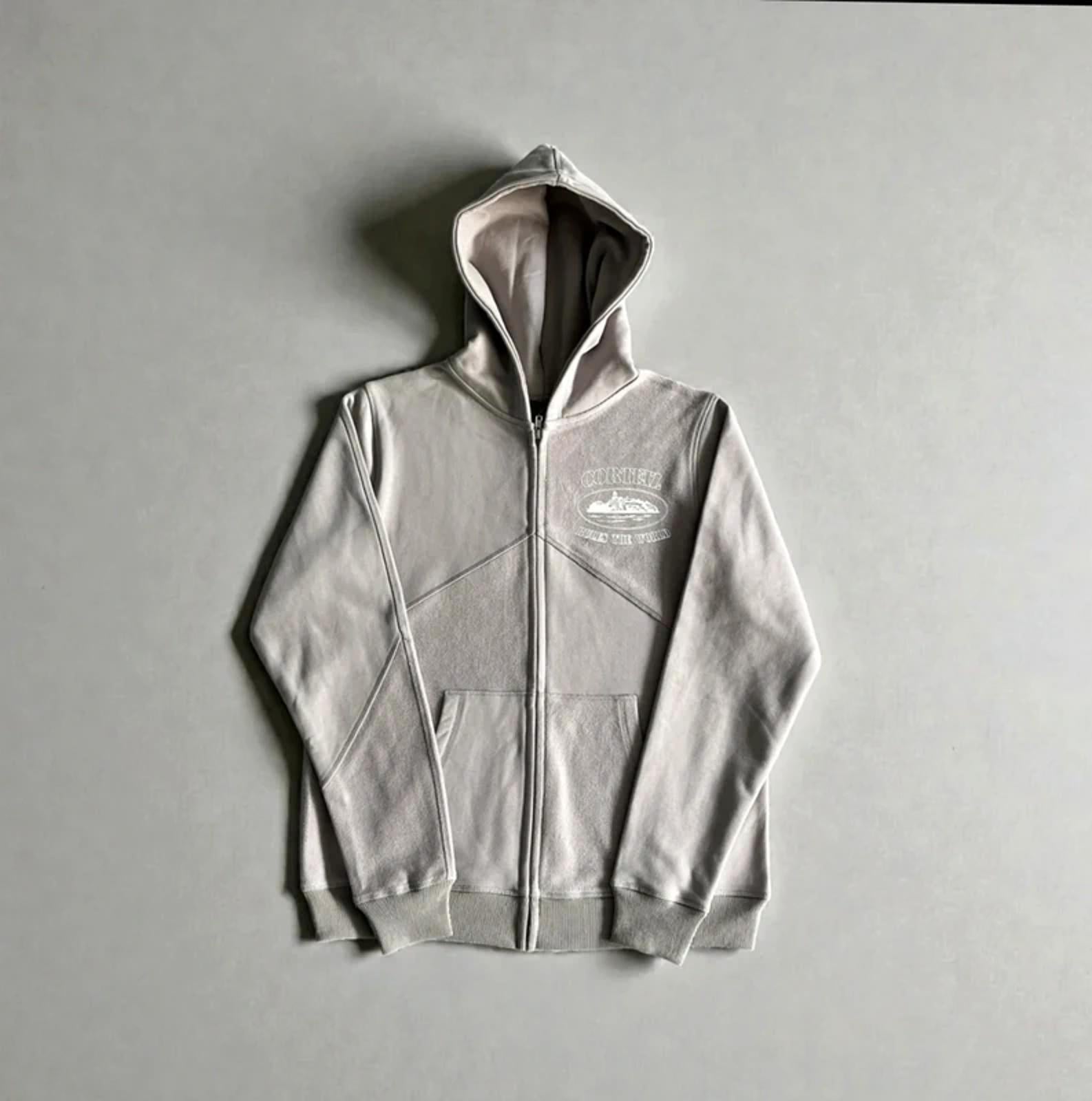 Corteiz Superior V2 Zip-Up Hoodie Grey