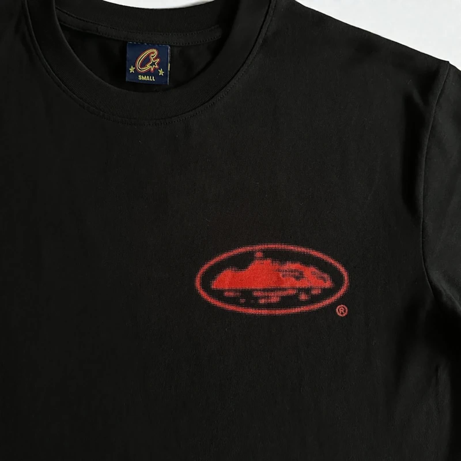 Corteiz Halftone Island Tee Black/Red