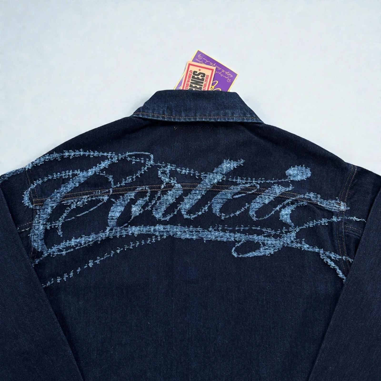 Corteiz Frayed Denim Jacket Navy