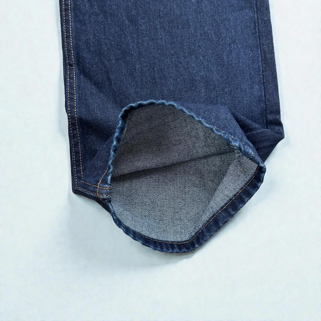 Corteiz Frayed Denim Baggy Jeans Navy