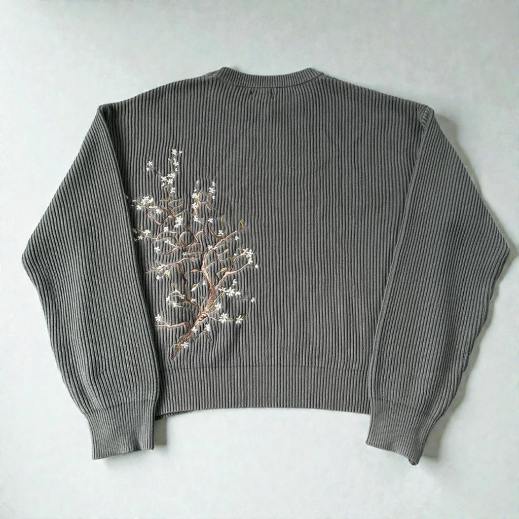 Derschutze Blossom Knit Grey Sweatshirt