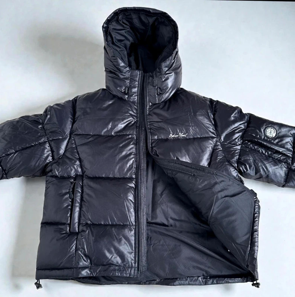 Broken Planet Puffer Jacket Shiny Black