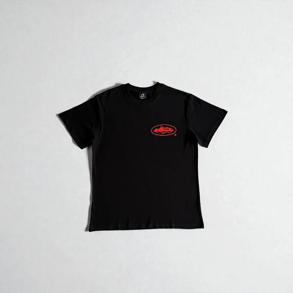 Corteiz Halftone Island Tee Black/Red