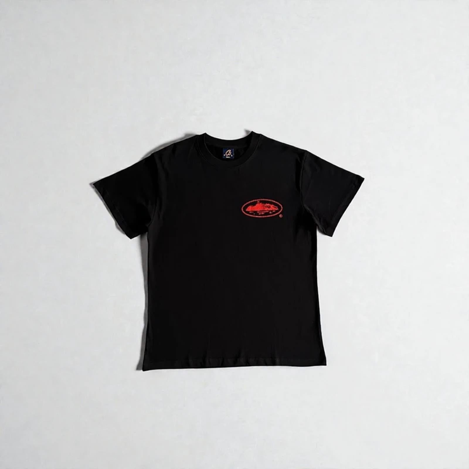 Corteiz Halftone Island Tee Black/Red