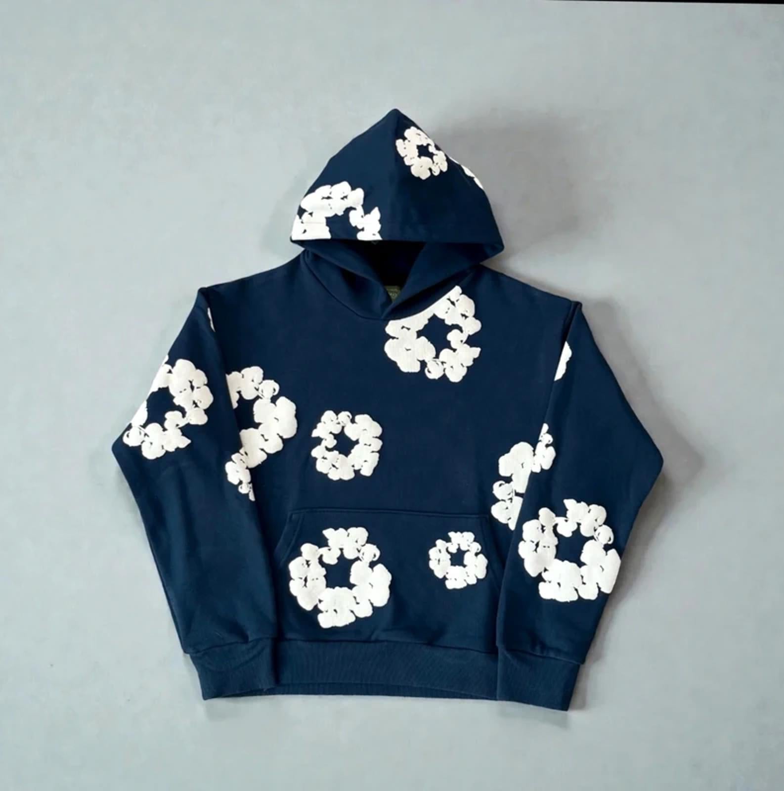 Denim Tears Cotton Wreath Hoodie Navy