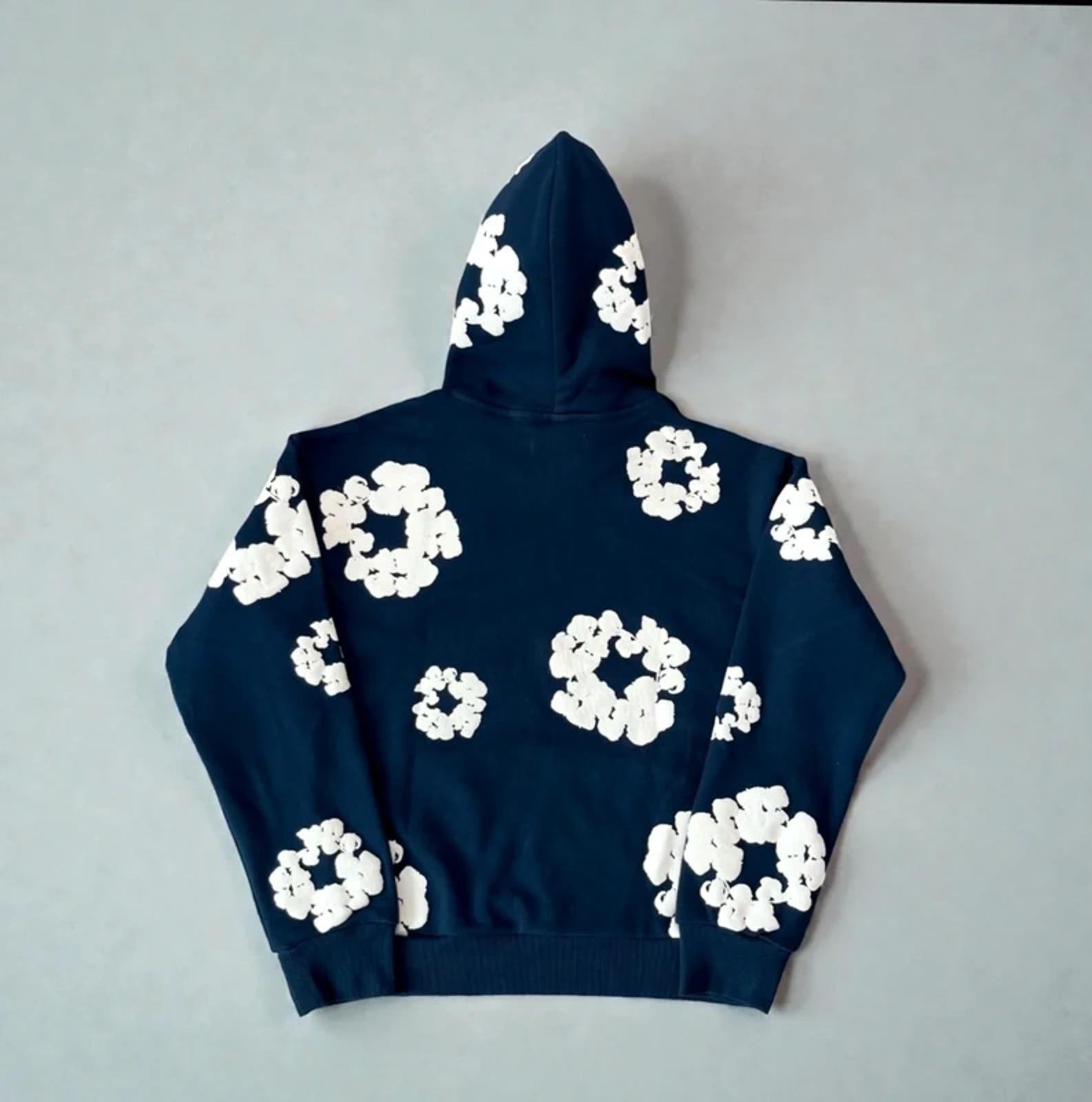 Denim Tears Cotton Wreath Hoodie Navy