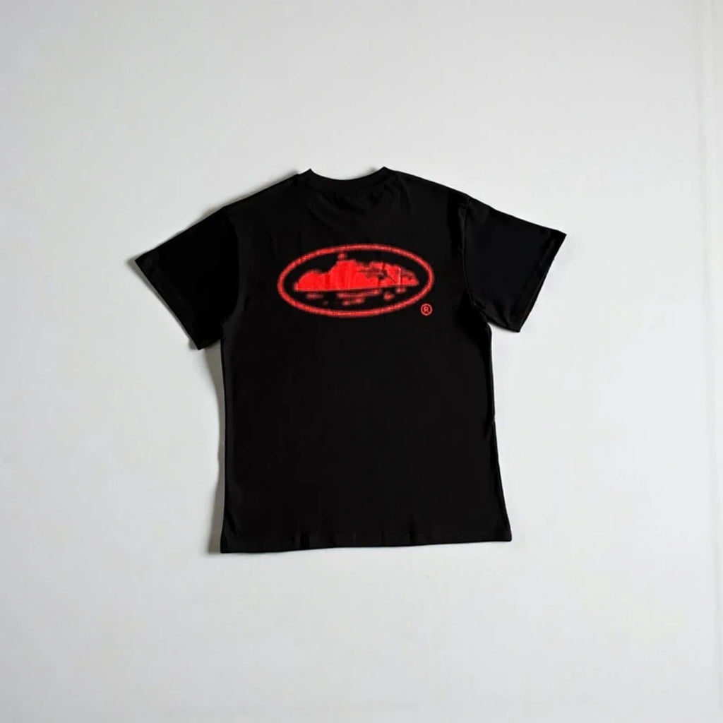 Corteiz halftone island tee Black/Red
