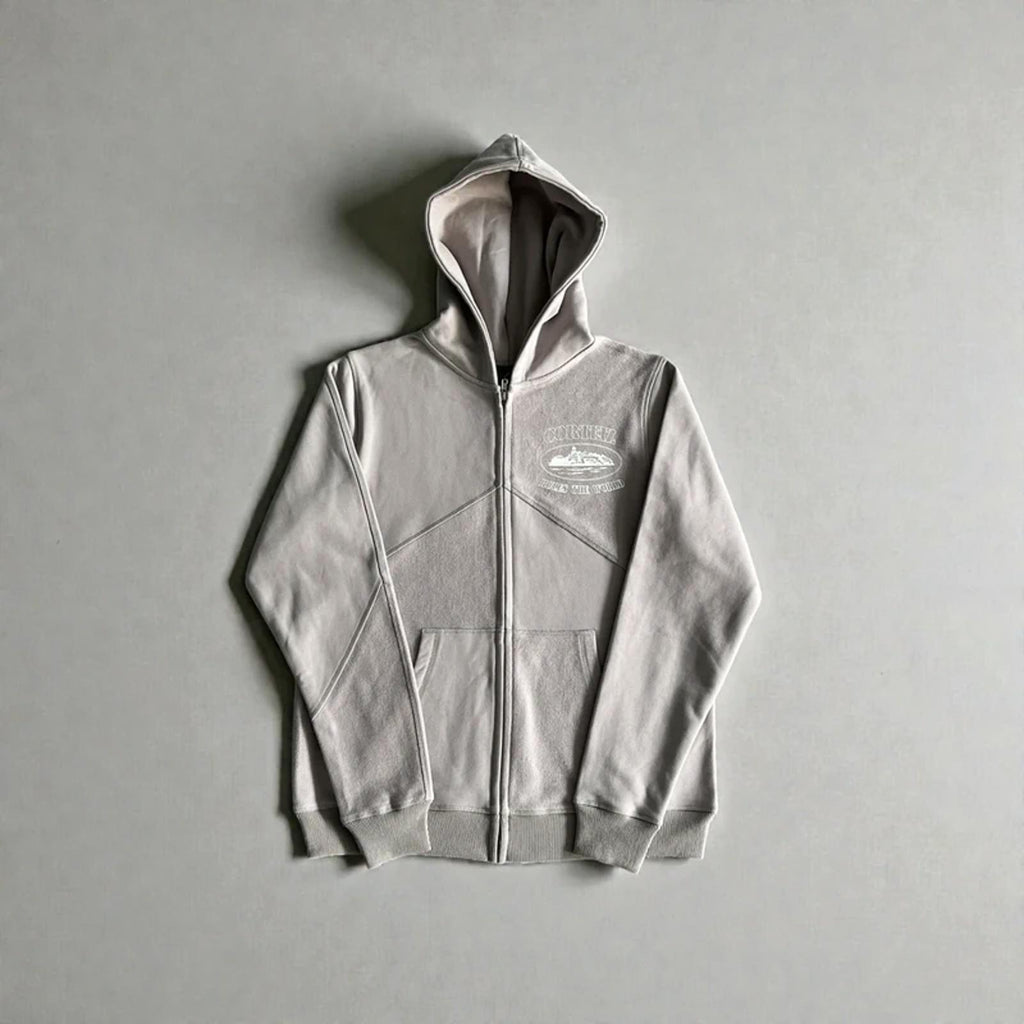 Corteiz Superior V2 Zip-Up Hoodie Grey