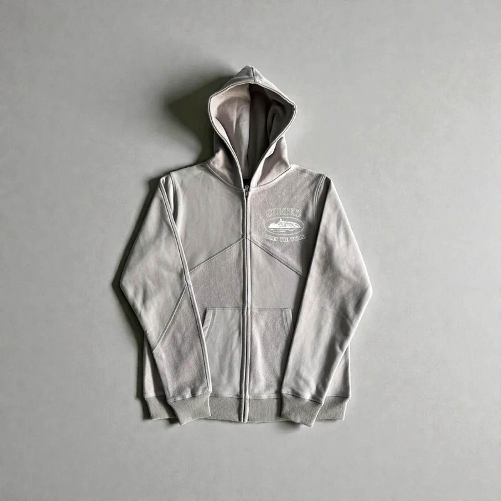 Corteiz Superior V2 Zip-Up Hoodie Grey