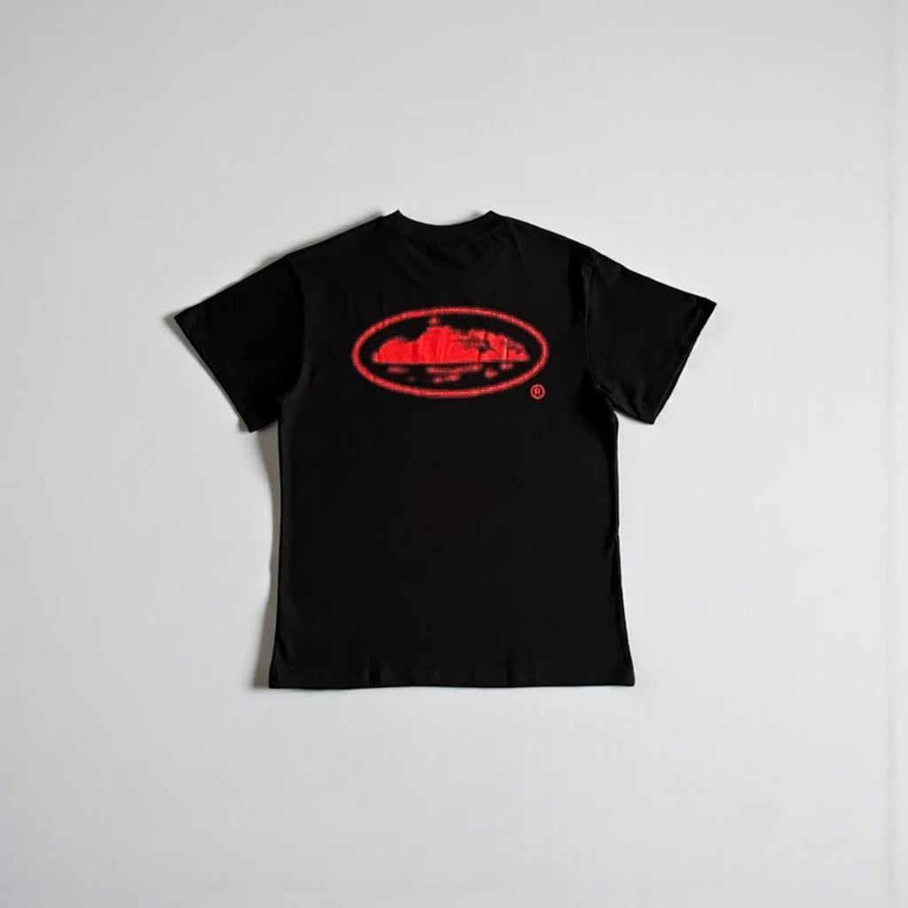 Corteiz Halftone Island Tee Black/Red