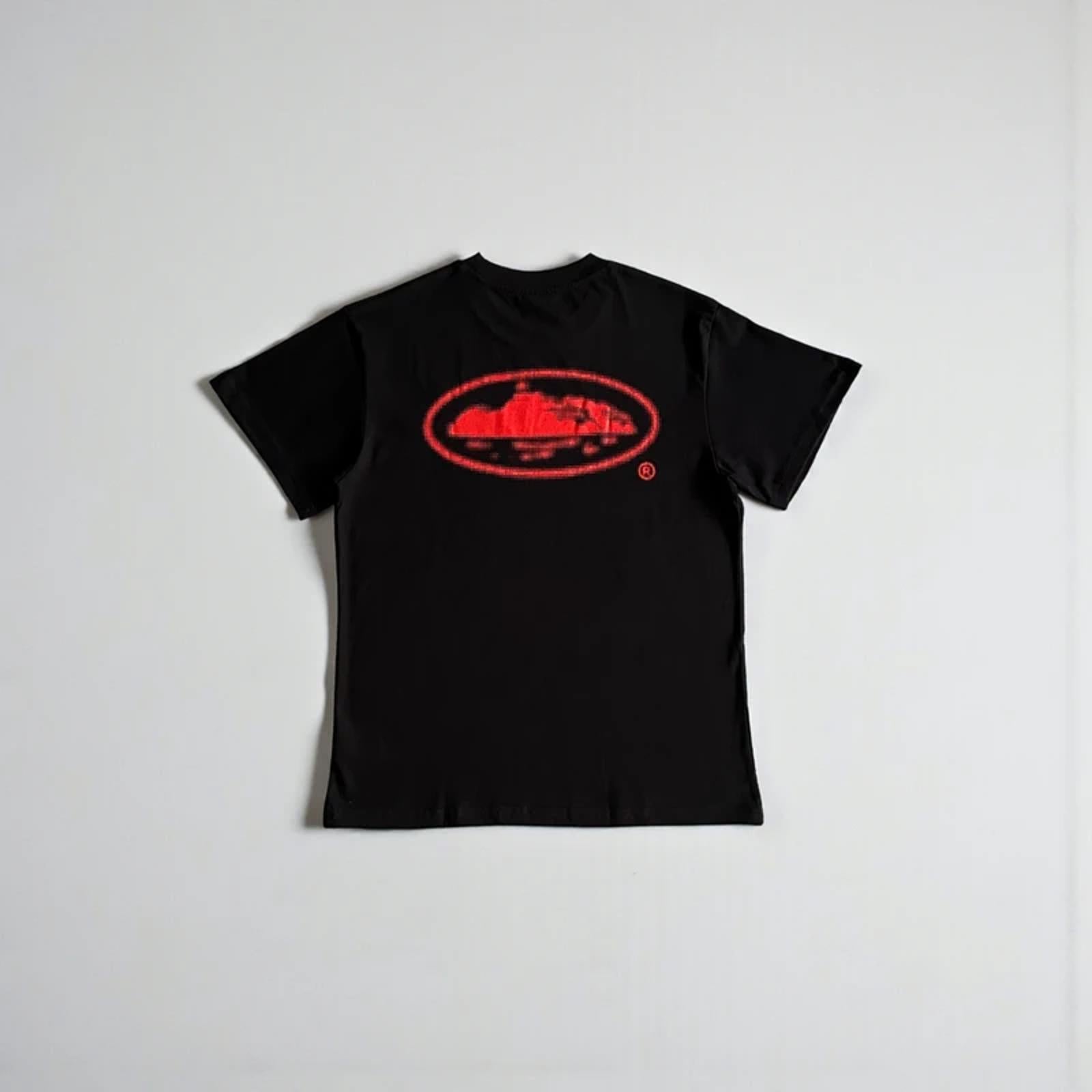 Corteiz Halftone Island Tee Black/Red