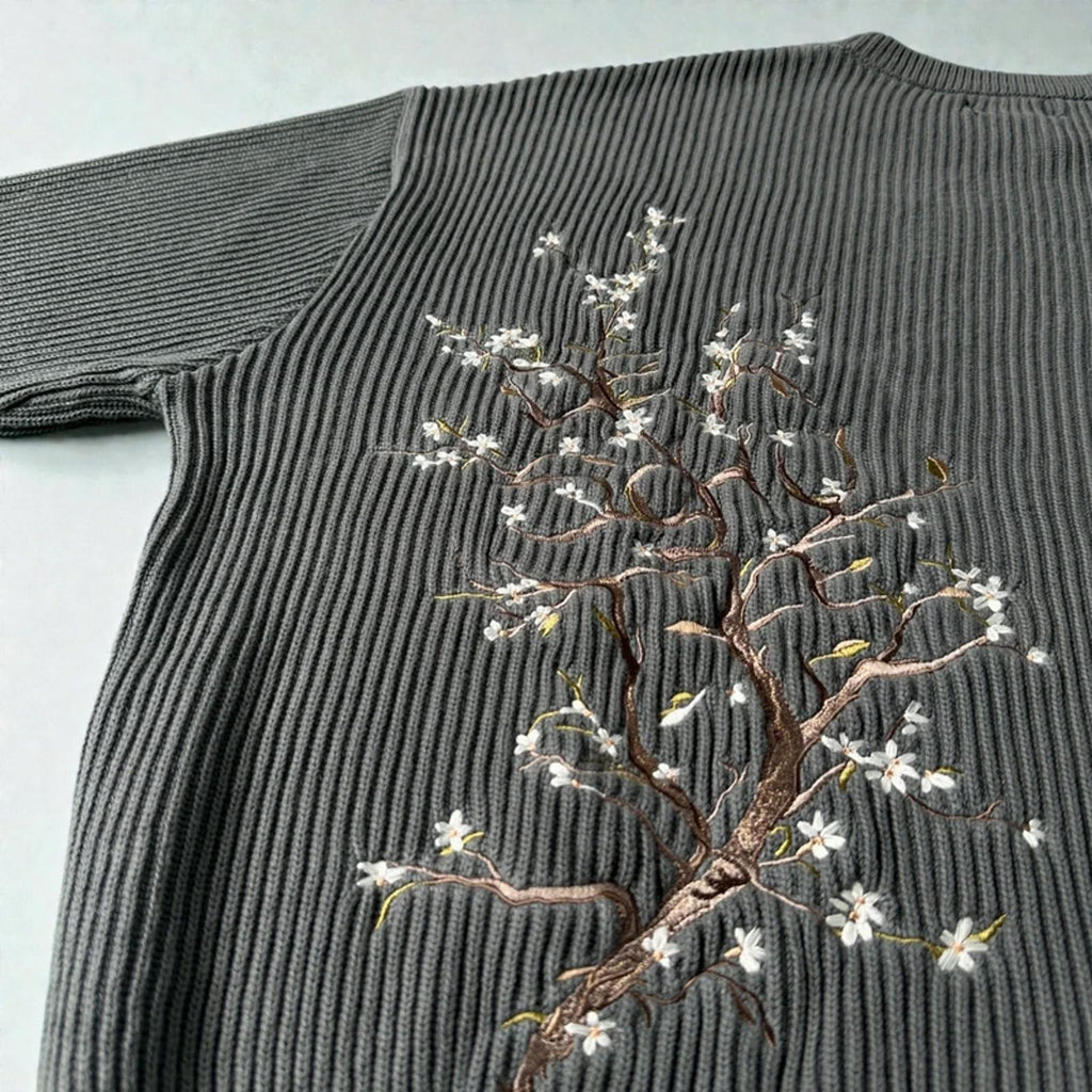 Derschutze Blossom Knit Grey Sweatshirt