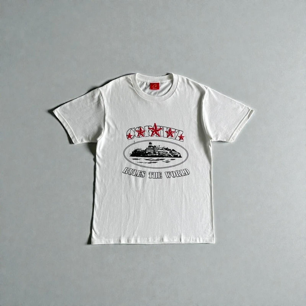 Corteiz 5 Star Alcatraz T-Shirt White