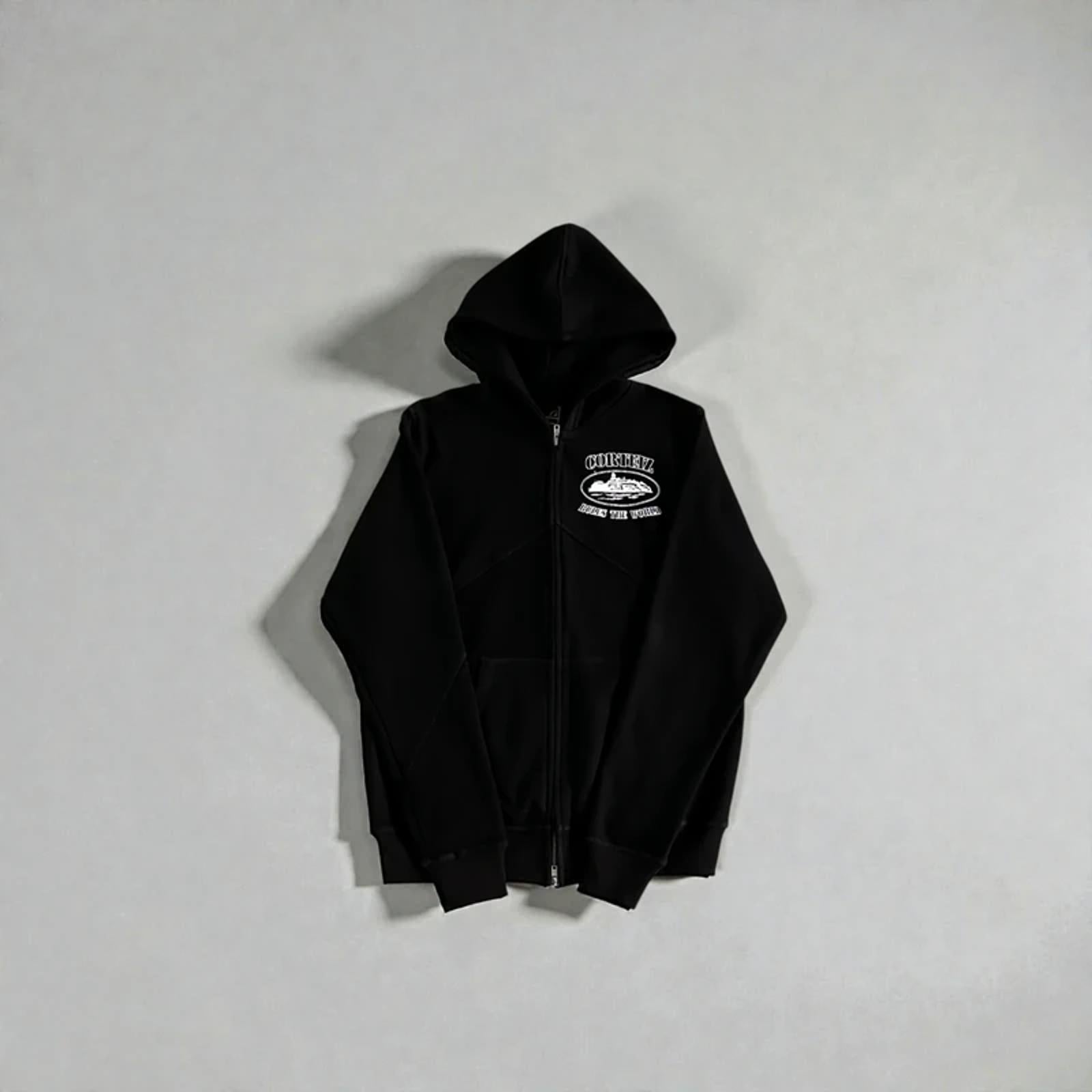 Corteiz Superior V2 Zip-Up Hoodie Black