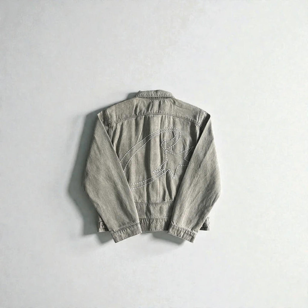 Corteiz C-Star Denim Jacket Grey