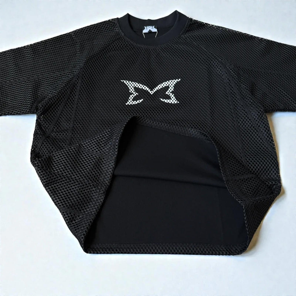 Mertra Layered Mesh Jersey Black