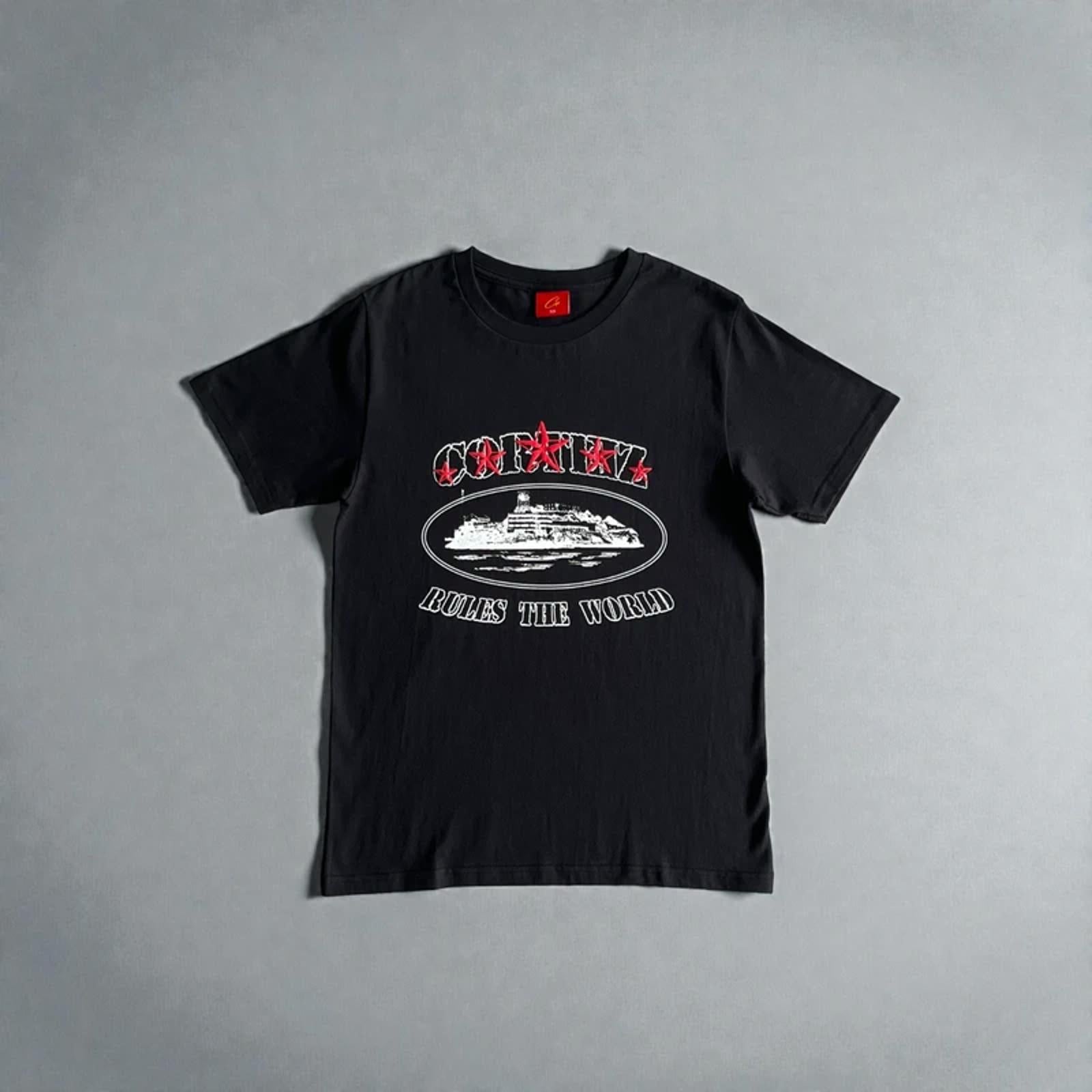 Corteiz 5 Star Alcatraz T-Shirt Black