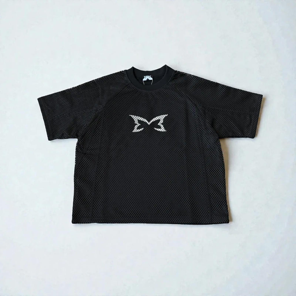 Mertra Layered Mesh Jersey Black