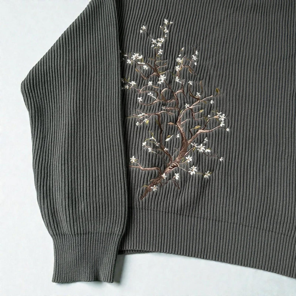 Derschutze Blossom Knit Grey Sweatshirt