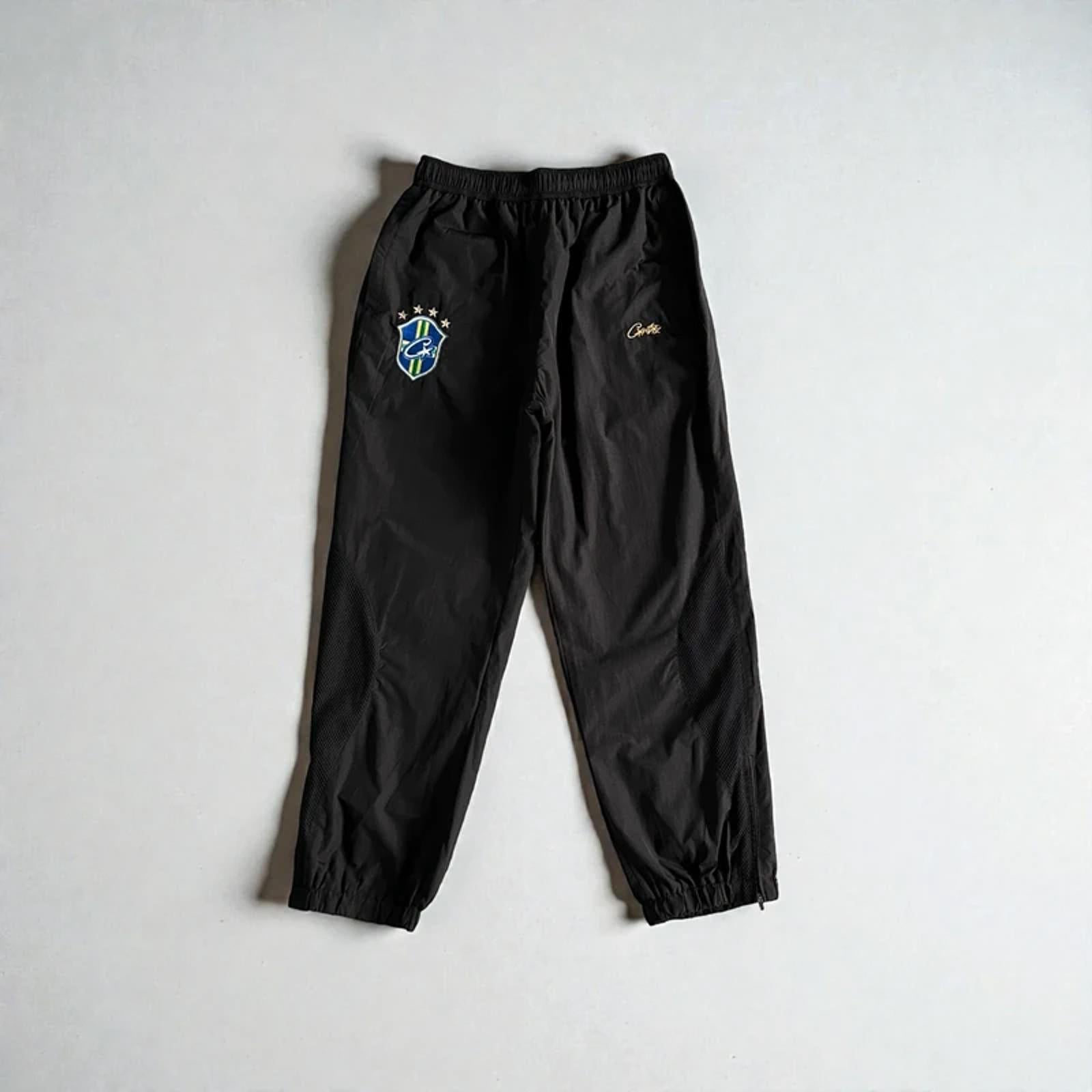 Corteiz Olympic Shuku Brazil Joggers Black