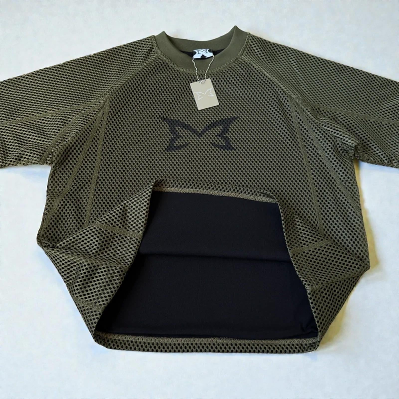 Mertra Layered Mesh Jersey Khaki