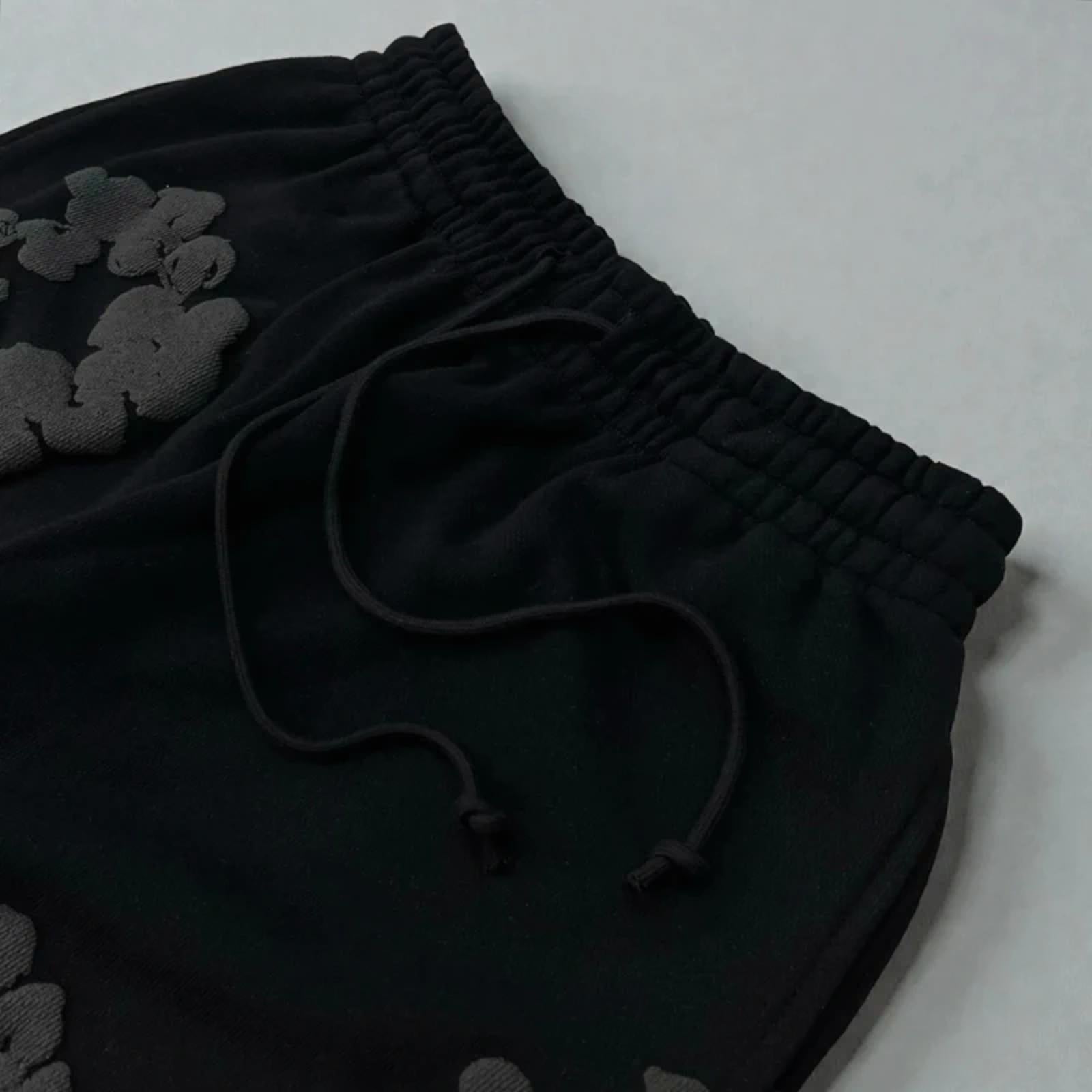 Denim Tears Monochrome Wreath Joggers Black